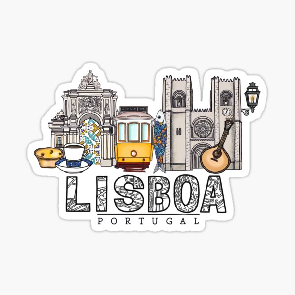 Lisbon Skyline Sticker