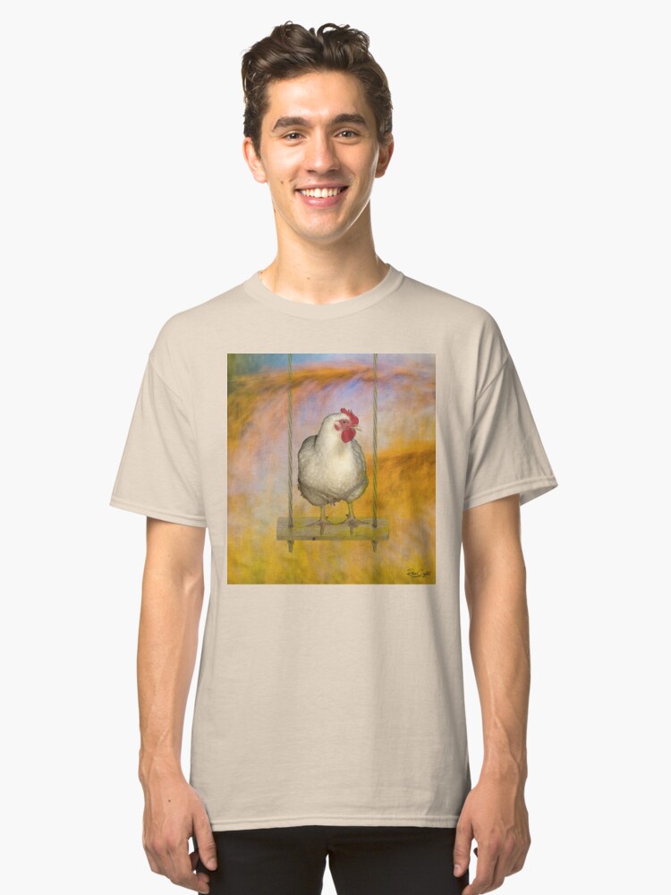 Alternate view of Just a Chicken on a Swing Classic T-Shirt