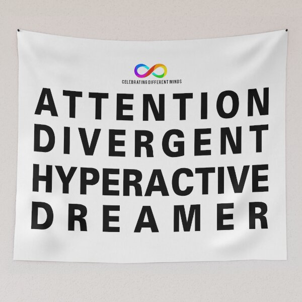 Item preview, ADHD: Attention Divergent Hyperactive Dreamer for lighter t-shirts designed and sold by Death Rock Tee.