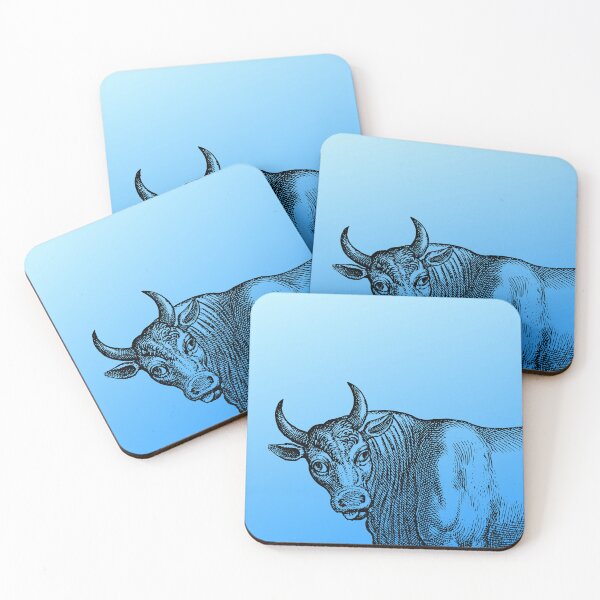 Item preview, buffalo bull blue background designed and sold by jsebouvi.