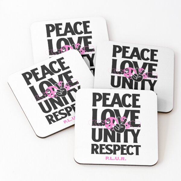 Item preview, Peace Love Unity Respect (pink/black) designed and sold by Discothreadz.