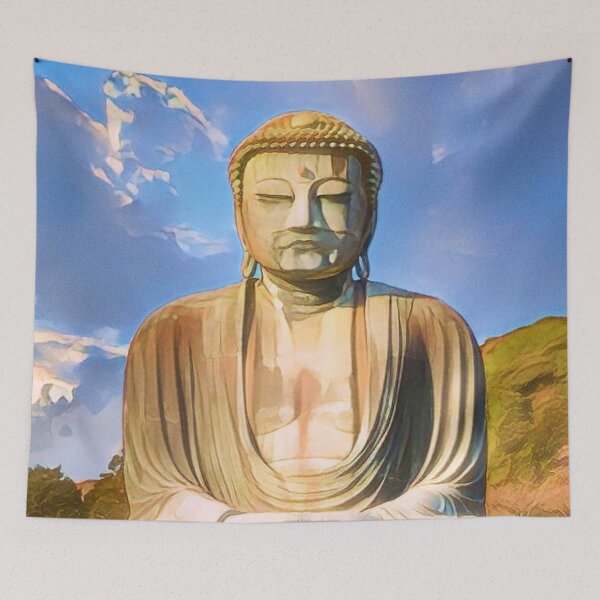 Item preview, Beautiful Buddha Kamakura JAPAN Daibutsu Art Print - Cartoon designed and sold by XIX361ART.
