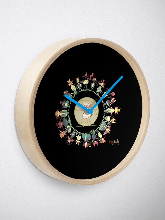Alternate view of KINKY KITTY - Kinky Mandala Rainbow Clock