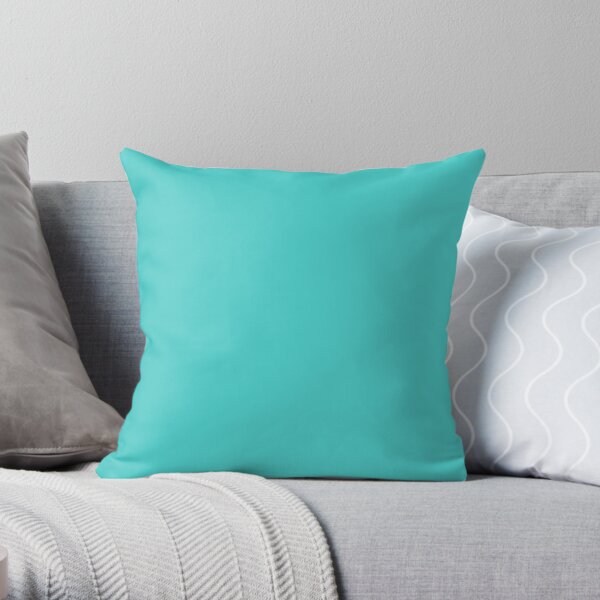 PLAIN SOLID MEDIUM TURQUOISE - 100 SHADES OF TURQUOISE AQUA AND TEAL AVAILABLE ON OZCUSHIONS Throw Pillow
