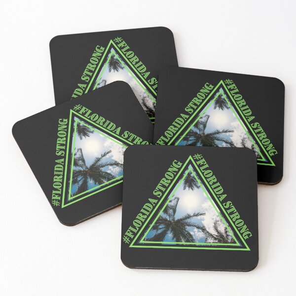 Item preview, Blue and green triangle with palm trees florida support design designed and sold by reka88.