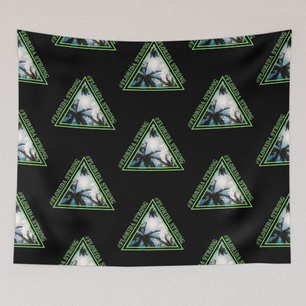 Item preview, Blue and green triangle with palm trees florida support design designed and sold by reka88.
