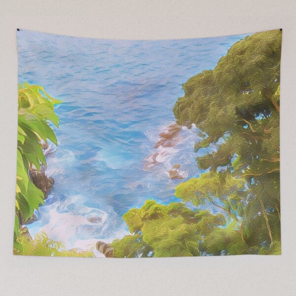 Item preview, Beautiful Shingu Beach Coast Japan Art Print - Cartoon designed and sold by XIX361ART.