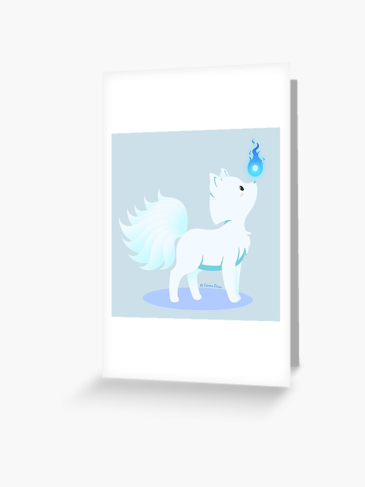 Kawaii Fantasy Animals Kyuubi No Kitsune Greeting Card For Sale By Silverydreams Redbubble