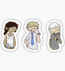 a monster, a moron and a potato Sticker