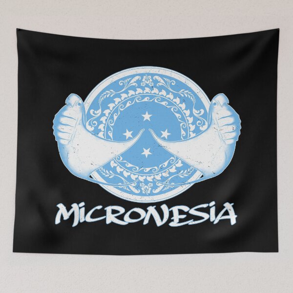 Item preview, Micronesia flag with manta ray designed and sold by NicGrayGraphic.