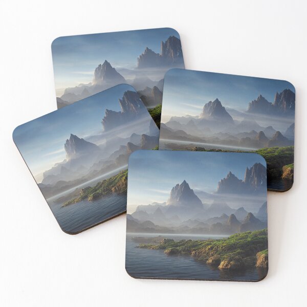 Item preview, Fantasy Foggy Mountain Landscape designed and sold by Axel Jönsson.