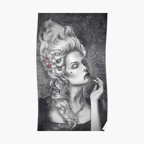 Marie Antoinette Art Rococo Vampire Art Halloween Art Poster
