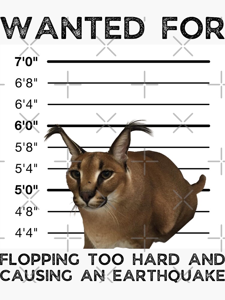 Big Floppa Wanted For Flopping Too Hard Big Caracal Cat Sticker For Sale By Sciencelover21 5759