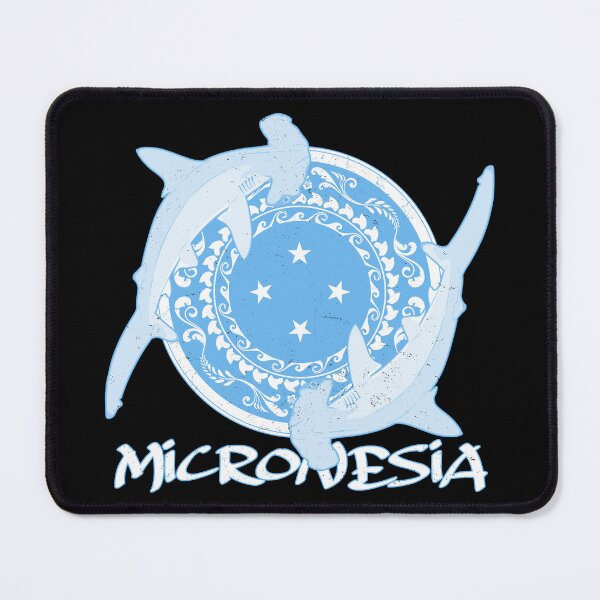 Item preview, Bandera de Micronesia con tiburones martillo designed and sold by NicGrayGraphic.