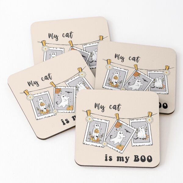 Item preview, cute cat boo pumpkin and flowers designed and sold by cutedream.