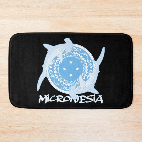 Item preview, Flag of Micronesia with hammerhead sharks designed and sold by NicGrayGraphic.