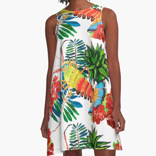 Tropical A-Line Dress