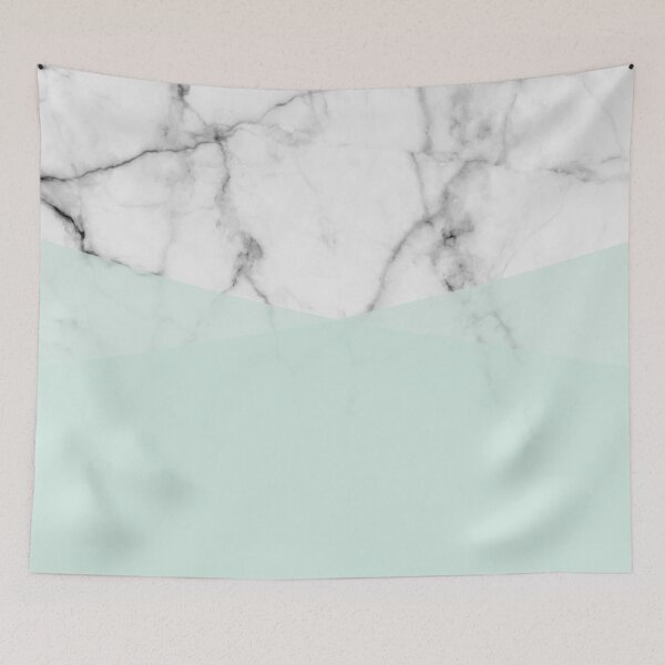 Item preview, Real White Marble Half Mint Green Shapes designed and sold by 5mmpaper.
