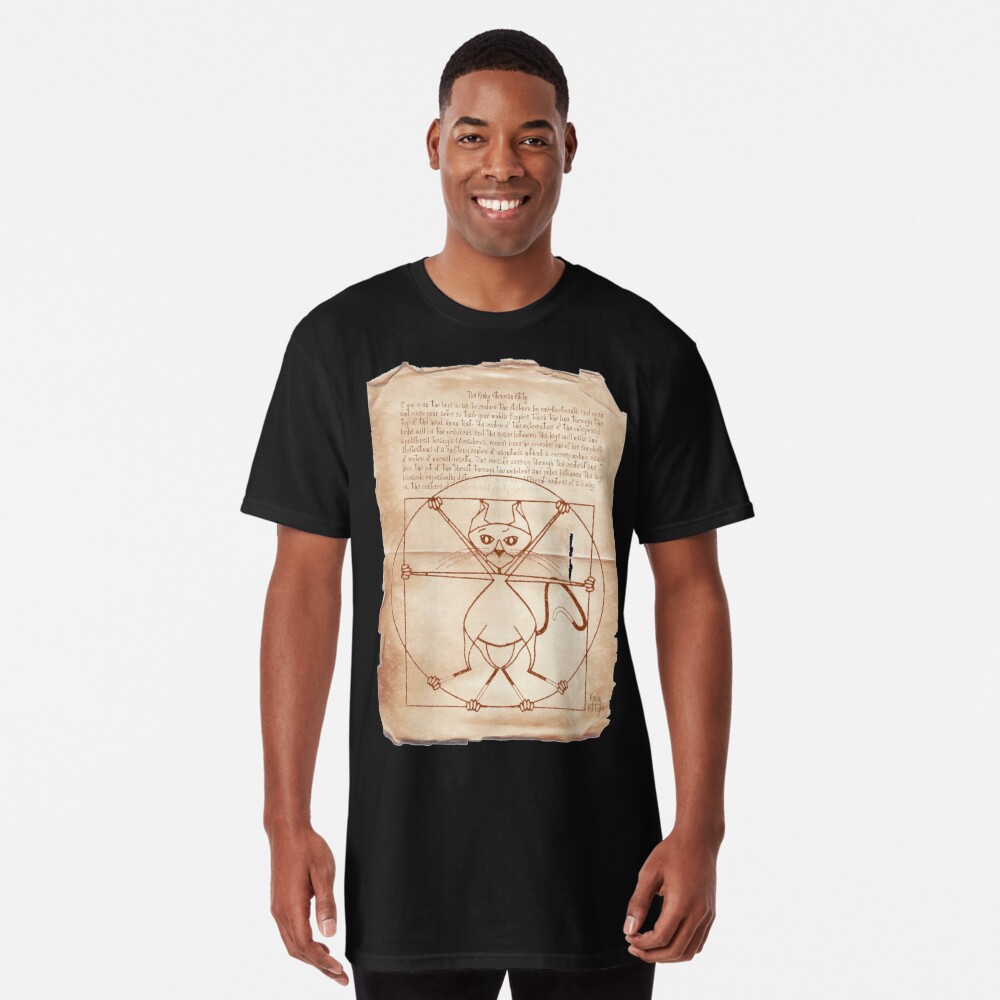 KINKY KITTY - The Kinky Vitruvian Kitty Long T-Shirt