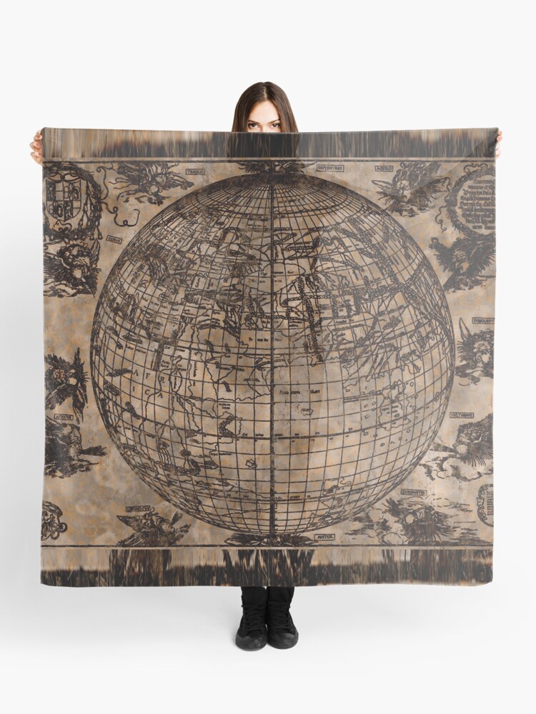 Ancient World Map Scarf