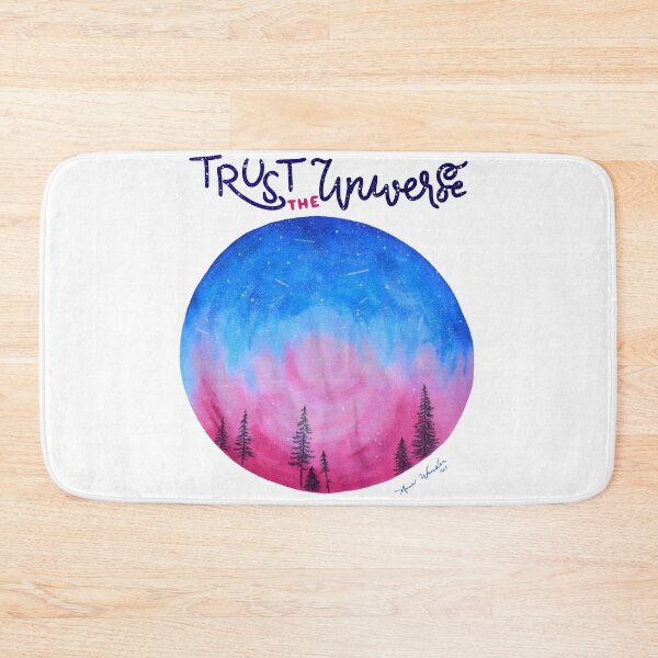Item preview, Trust the Universe / Watercolor / Pink Galaxy / T-shirt / Painting / Pine Trees / Blue / Light designed and sold by AnnaWander.