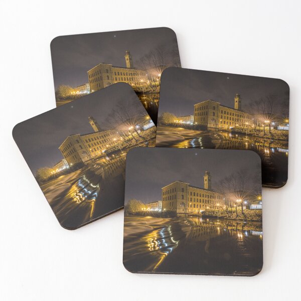 Item preview, Saltaire at night with salts mill in background  designed and sold by Simon Sugden.