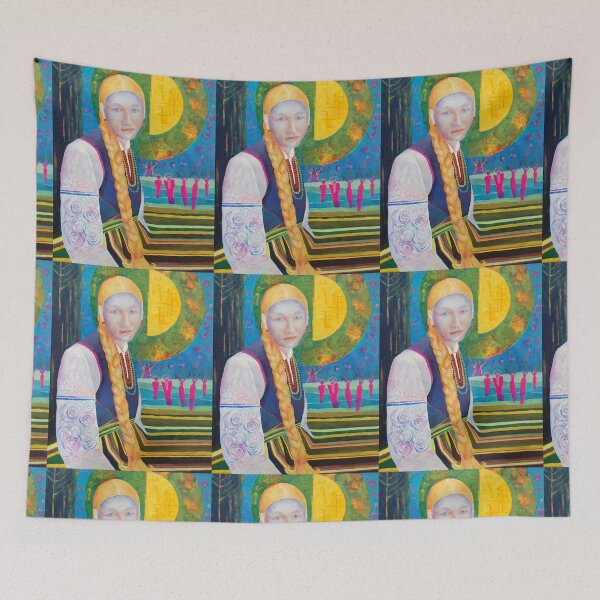 Item preview, Polish Lowicz girl in folk costume Poland folk art designed and sold by tanabe.