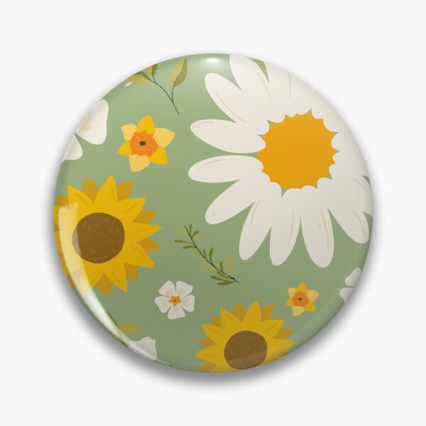 Item preview, Sunflowers Vintage Olive Green Pattern Floral Texture designed and sold by Niranjana Aja.