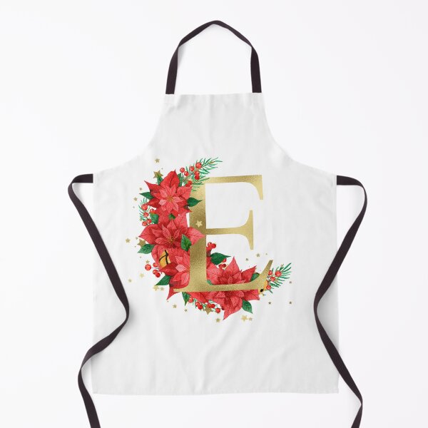 Item preview, Gold Letter "E" With Christmas Poinsettia Wreath designed and sold by Beneficial Art.