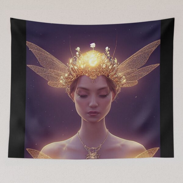 Item preview, Princesa alas brillantes y ojos de corona cerrados designed and sold by Stanley de Wekker.