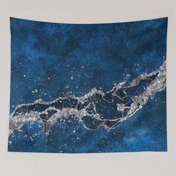 Item preview, Dark Blue and Silver Abstract N3 designed and sold by k9printart.