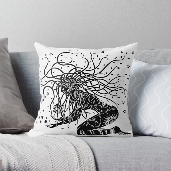 Black protector Throw Pillow