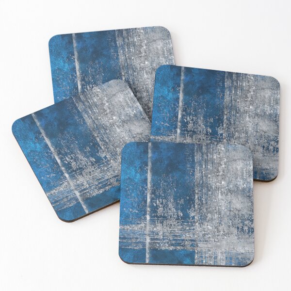 Item preview, Dark blue and silver grunge abstract designed and sold by k9printart.