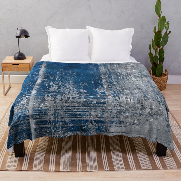 Item preview, Dark blue and silver grunge abstract designed and sold by k9printart.