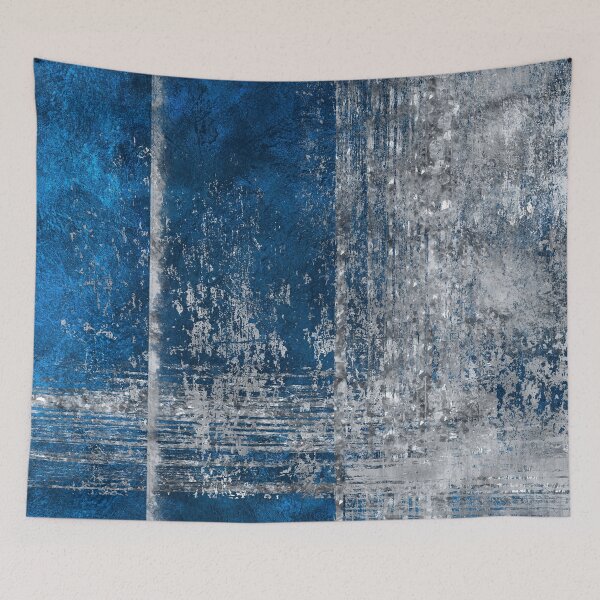 Item preview, Dark blue and silver grunge abstract designed and sold by k9printart.