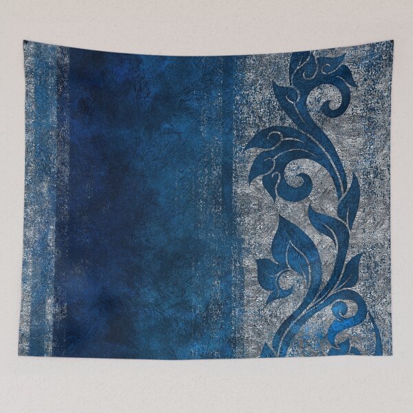 Item preview, Vintage Silver and blue ornament designed and sold by k9printart.