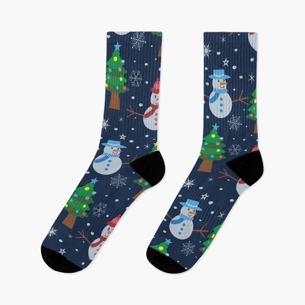 Item preview, Cute Snowman  Pattern with  Christmas Trees and Snowflakes  designed and sold by Yasminepatterns .