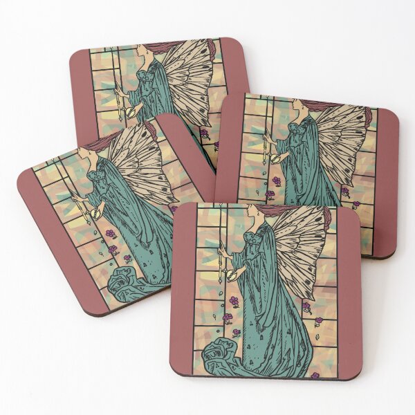Item preview, ART NOVEAU STAINED GLASS WINDOW designed and sold by lolliesonsunday.