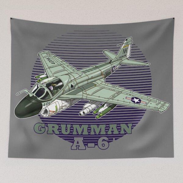 Item preview, Grumman A-6 Intruder Plane Super Jet Illustration designed and sold by Motorenkammer.