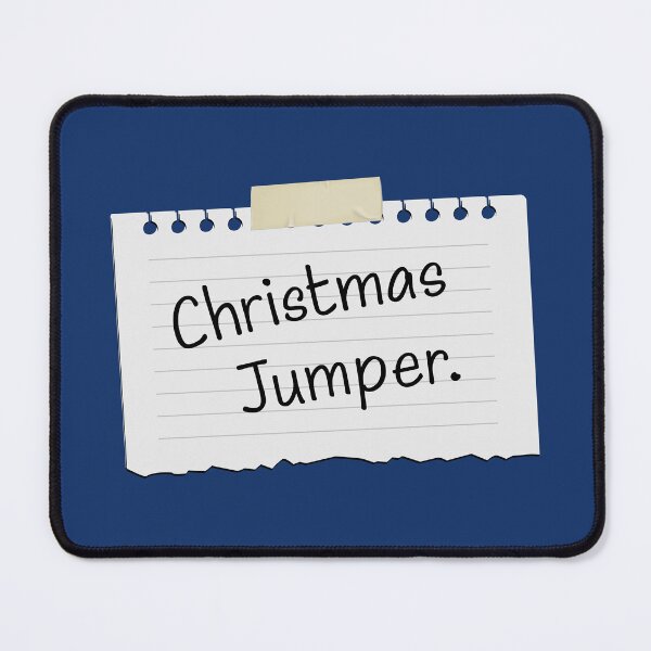Item preview, Funny Anti-Christmas Jumper (On Blue) - Office Party Stationery Edition (Black Writing) designed and sold by STUDIO-72.