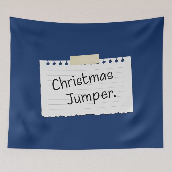 Item preview, Funny Anti-Christmas Jumper (On Blue) - Office Party Stationery Edition (Black Writing) designed and sold by STUDIO-72.