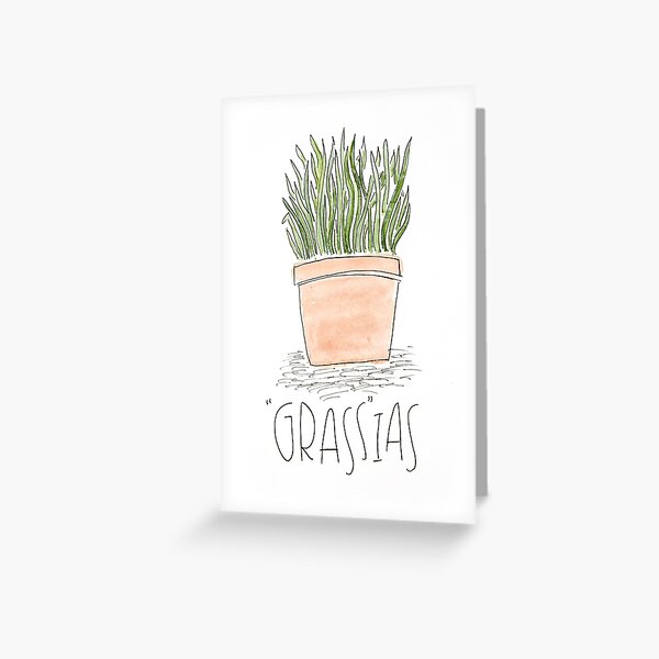 Aperçu de l'œuvre Carte de remerciement - Grass Pun créée et vendue par Brookelle Hunter.