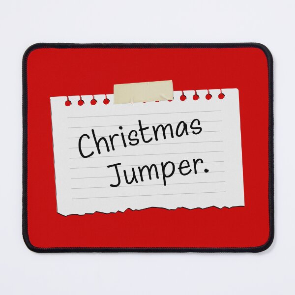 Item preview, Funny Anti-Christmas Jumper (On Red) - Office Party Stationery Edition (Black Writing) designed and sold by STUDIO-72.