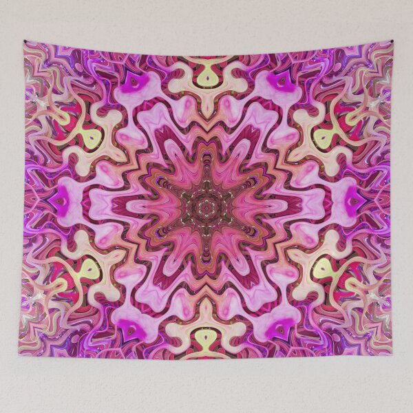 Item preview, Boho Vibes Abstract Kaleidoscope Maximalism Hippie Style Eclectic Mix of Pink Lilac Cream 3 of 16 designed and sold by Beachy.