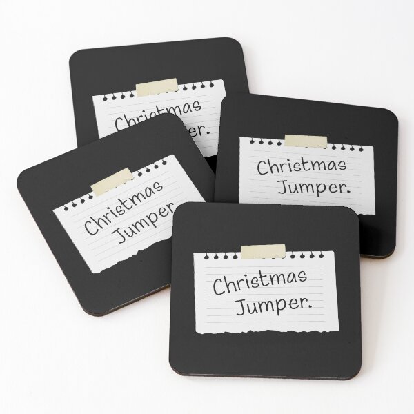 Item preview, Funny Anti-Christmas Jumper (On Black) - Office Party Stationery Edition (Black Writing) designed and sold by STUDIO-72.