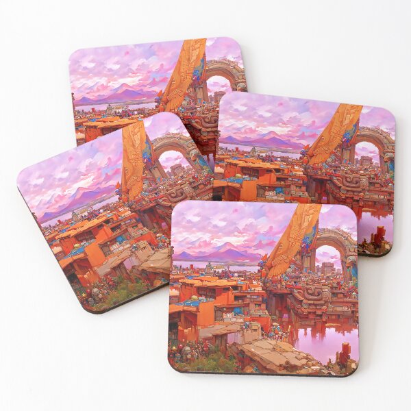 Item preview, Vibrant Ancient Temple City designed and sold by lostcauseblue.
