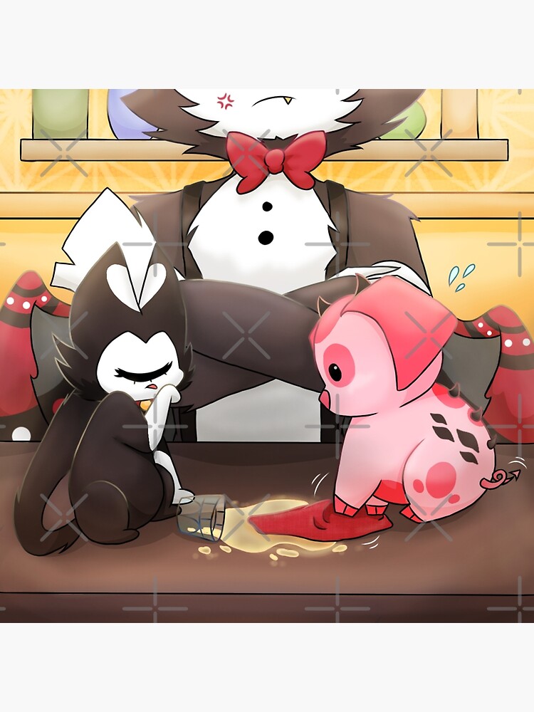 Hazbin Hotel Fat Nuggets and Keekee helping Husk