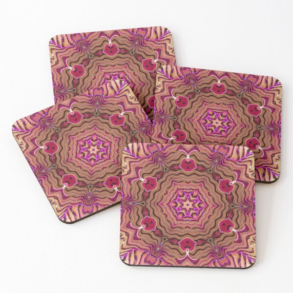 Item preview, Boho Vibes Abstract Kaleidoscope Maximalism Hippie Style Eclectic Mix of Pink Lilac Cream 4 of 16 designed and sold by Beachy.