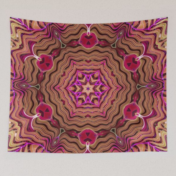 Item preview, Boho Vibes Abstract Kaleidoscope Maximalism Hippie Style Eclectic Mix of Pink Lilac Cream 4 of 16 designed and sold by Beachy.