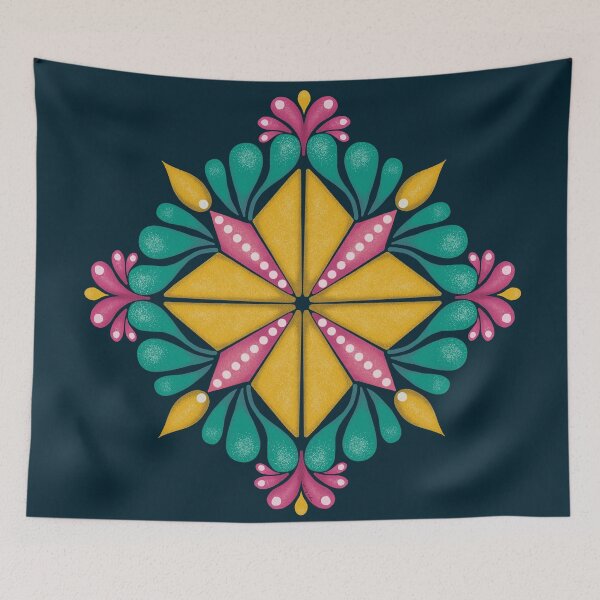 Item preview, AP256-2 Diamond Mandala - Yellow & Blue designed and sold by DuckyRubin.
